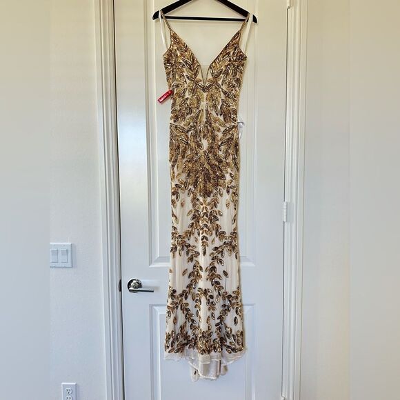 Mac Duggal | 5107 Beaded Embellished Leaf Evening Gown Size 2 NWT - Picture 5 of 9